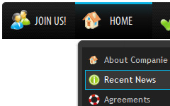 onmouseover icon Drop Down Transparent Menu